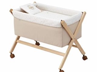 Cambrass Minicuna Tijera Madera, Sky Beige/Natural, 55X87X74 Cm