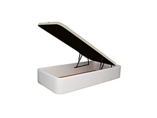 Canapé Tapizado en Polipiel, Acabado de Esquinas Redondas - Cabeceroscamas.com (Blanco, 90x190)