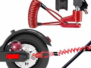 Candado Patinete Eléctrico, Cadena Antirrobo Moto, Candado Moto, Accesorios Patinete Electrico, Candado Disco Moto para Xiaomi Mijia M365 Ruedas de Bicicleta Armario con Cuerda de Recordatorio