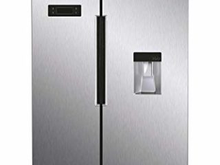 Candy CHSBSO 6174XWD, Frigorífico Side by Side, 90CM, Almacenamiento XXL, Motor Inverter, Total No Frost, Dispensador Agua, Control Externo Digital, LED, Altura Ajustable, Ruedas, 39DB, Clase E, Inox