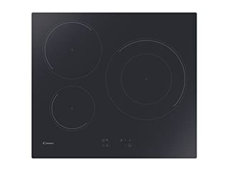 Candy CI633C/E1, Placa Inducción, 3 Zonas, 60CM, 9 Niveles de Potencia, 7,2KW, Mandos Centrales, Temporizador, Bloqueo de Seguridad, Indicador de Calor, Alerta Sobrecalentamiento y Derrames, Negro
