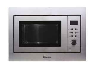 Candy MIC211EX, Microondas Integrable con Grill, 21L, 1250W, 8 Funciones, Digital, 8 Programas, Bloqueo, Plato 24,5CM, Grill Rack, Descongelación Automática, Apertura Izquierda, Inox Antihuellas