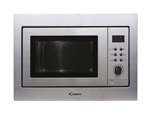 Candy MIC211EX, Microondas Integrable con Grill, 21L, 1250W, 8 Funciones, Digital, 8 Programas, Bloqueo, Plato 24,5CM, Grill Rack, Descongelación Automática, Apertura Izquierda, Inox Antihuellas