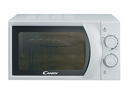 Candy Smart CMG 2071M, Microondas con Grill, 20L, 1200W, 6 Niveles de Potencia, Alerta Acústica Fin Cocción, Plato 24,5CM, Grill Rack, Apertura Izquierda, Descongelación Automática, Blanco