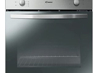 Candy Smart FCS 100 X/E, Horno Eléctrico, 70L, Horno eléctrico empotrado, Cuba para Limpieza por Agua, 4 Funciones, 2 Mandos Mecánicos, Puerta Doble Cristal Desmontable, Clase A, Acero Inoxidable