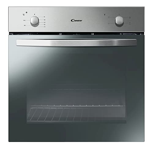Candy Smart FCS 100 X/E, Horno Eléctrico, 70L, Horno eléctrico empotrado, Cuba para Limpieza por Agua, 4 Funciones, 2 Mandos Mecánicos, Puerta Doble Cristal Desmontable, Clase A, Acero Inoxidable