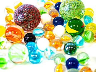 Canicas Star 500 gramos de canicas de cristal mixtas | 500 gramos de canicas de cristal multicolor de Premiergames para decoración o juego de canicas, canicas de cristal