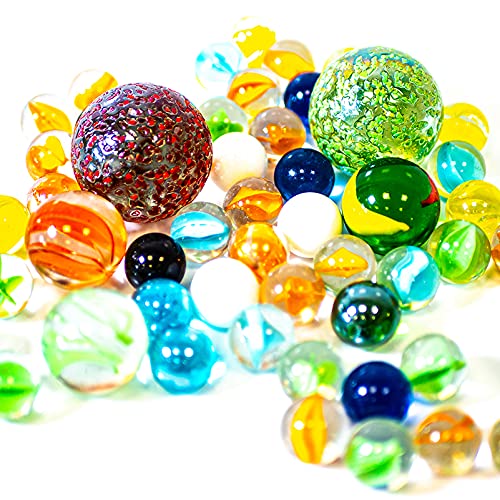 Canicas Star 500 gramos de canicas de cristal mixtas | 500 gramos de canicas de cristal multicolor de Premiergames para decoración o juego de canicas, canicas de cristal