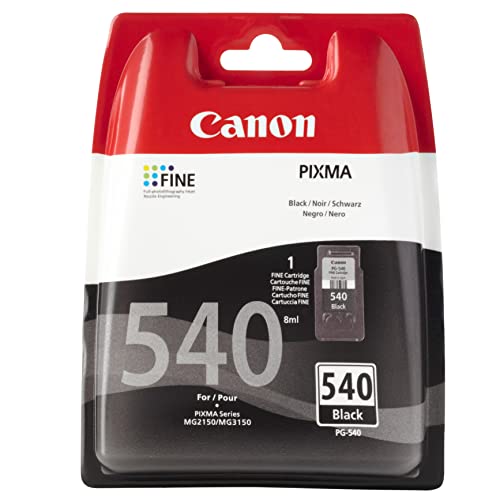 Canon PG-540 Cartucho de tinta original Negro para Impresora de Inyeccion de tinta Pixma TS5150-TS5151-MX375-MX395-MX435-MX455-MX475-MX515-MX525-MX535-MG2150-MG2250-MG3150-MG3250-MG3550-MG3650-MG4150