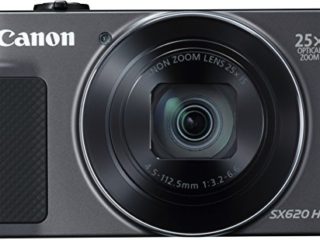 Canon PowerShot SX620 HS - Cámara digital compacta de 20,2 Mp (pantalla de 3", zoom óptico 25x, WiFi, NFC, video Full HD), negro