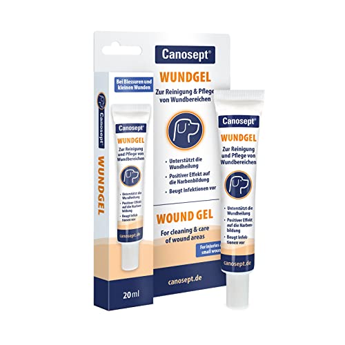 Canosept Gel para Heridas en Perros, Crema Cicatrizante de Heridas para Perros, Favorece la Cicatrización de las Heridas y Previene las Infecciones, Óptima Compatibilidad con los Tejidos, 20 ml