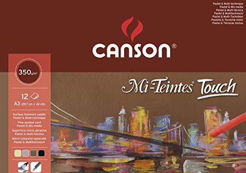 Canson Mi-T Touch Microabrasivo 350g Surtido Bloc Encolado A3 20H