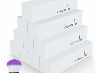 Canvalite - Bloque de Lima para Uñas con Cepillo de Uñas, 10 Unidades, 120 Granos Limas de Uñas Profesionales Adecuadas para Uso en Hogar y El Salón
