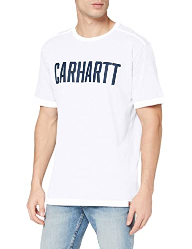 Carhartt Maddock Graphic Block Logo Short-Sleeve T-Shirt Camiseta para Hombre, Blanco (White), L