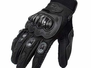 Carrfan Hombres Guantes de Motocicleta Pantalla Táctil Dedo Completo Moto Carreras Ciclismo Motocross Montaña Respirable Blanco M/L/XL