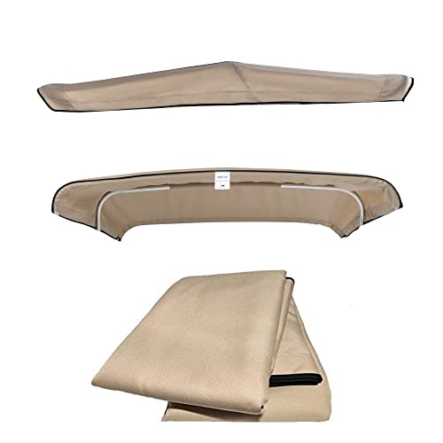 Carvid Marine Recambio Lona Bimini 3 Arcos 180cm Largo. Poliéster Canvas 600 Dyed. Totalmente Impermeable. Medidas y Colores Diferentes. Beige 180x170.