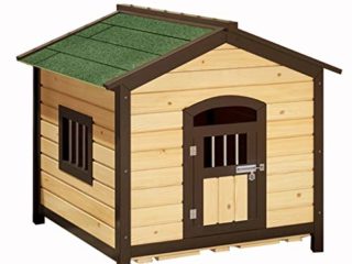 Casa de hámster Caseta Exterior para Perros Caseta De Madera para Perros con Ventana Acero Bolígrafo para Jardín Techo Asfalto Casas para Perros Y Mascotas (Color : Green, Size : 112 * 100 * 105 cm)