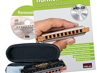 Cascha HH 1610 EN - Set armónica de blues profesional con manual en inglés