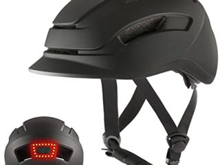 Casco de Bicicleta para Adultos Casco de Ciclismo con Luz USB Recargable para Viajeros Urbanos Scooter Eléctrico Certificado CE de Carretera de Montaña Ligero Ajustable para Hombres Mujeres(L)