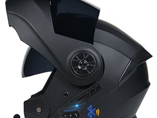 Casco De Moto Modular Bluetooth Integrado, ECE Homologado, con Doble Visera Cascos De Motocicleta, Transpirable Y Cómodo, para Adultos, Mujeres Y Hombres.