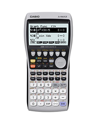 CASIO FX-9860GII - Calculadora gráfica, 21.2 x 91.5 x 184 mm, plateado