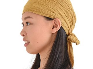 Casualbox | Fruncido Turbante Bandana Gorra Cabeza Bufanda Toda La Temporada Bohemio Elegancia Pirata Amarillo Mostaza