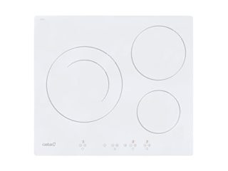 Cata | placa de Inducción | Modelo IB 6203 WH | 3 Zonas de Cocción | 9 Niveles de Potencia Regulables + Booster | Ancho de 59cm | Color Blanco