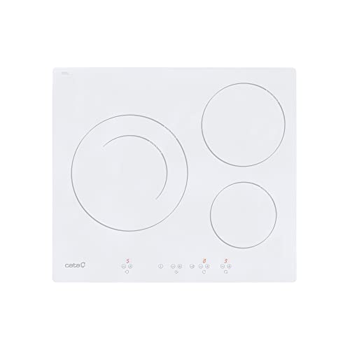Cata | placa de Inducción | Modelo IB 6203 WH | 3 Zonas de Cocción | 9 Niveles de Potencia Regulables + Booster | Ancho de 59cm | Color Blanco