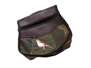 CAZA Y AVENTURA Bolsa de ojeo-Bolsa portacartuchos, en Cordura Lona Camuflaje con Bordado zorzal. para Llevar en cinturón.para 40 Cartuchos