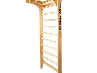 CCLIFE Espaldera Gimnasio espaldera Madera 220/80/57cm Espaldera de Fitness Escalera Gimnasio-ZERRO