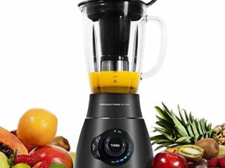 Cecotec Batidora Vaso Americano Digital Power Black Titanium 1800 Smart. 1800 W, Cuchilla de 6 Hojas de Titanio Negro, Filtro para Licuados, 3 Programas Automáticos y Jarra Termorresistente