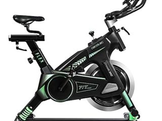 Cecotec Bicicleta Spinning Estática con Volante de Inercia de 25 Kg y Sistema de Amortiguación UltraFlex 25. Silenciosa, Manillar y Sillín Regulable, Pantalla LCD, Peso máximo 120 Kg