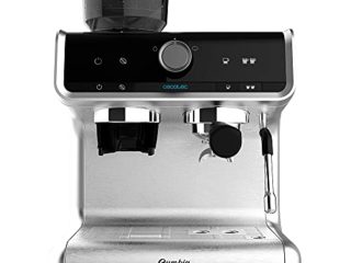 Cecotec Cafetera Express con Brazo con Doble Salida Power Espresso 20 Barista Cream. 1550 W, 20 Bares, Depósito de Café en Grano 250g, Molinillo con 30 Niveles, Thermoblock, Depósito de Agua 2,5 L