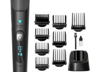 Cecotec Cortapelos Bamba PrecisionCare Wet&Dry. Cuchillas Acero Inoxidable con Revestimiento de Titanio, Batería de litio, Autonomía hasta 120 min, Longitudes 0,5-30 mm, 8 Peines