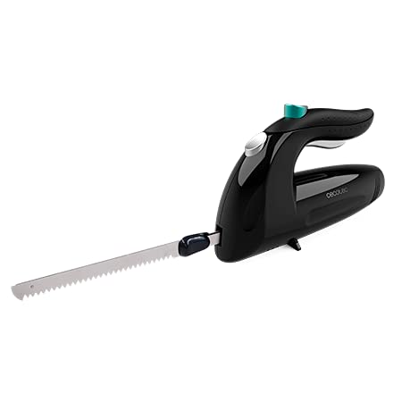 Cecotec Cuchillo Eléctrico Cut-Eat 1800 Black. 150 W, 3 Cuchillas de Acero Inoxidable aptas para Lavavajillas, Silencioso, Bajo Nivel de Vibración, Incluye Estuche