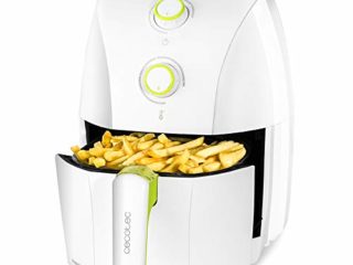 Cecotec Freidora sin Aceite 1,5L de Aire Caliente Cecofry Compact Rapid White. 900 W, Dietética, Capacidad para 400 gr, Temperatura 200ºC, Tiempo Ajustable, Incluye Recetario