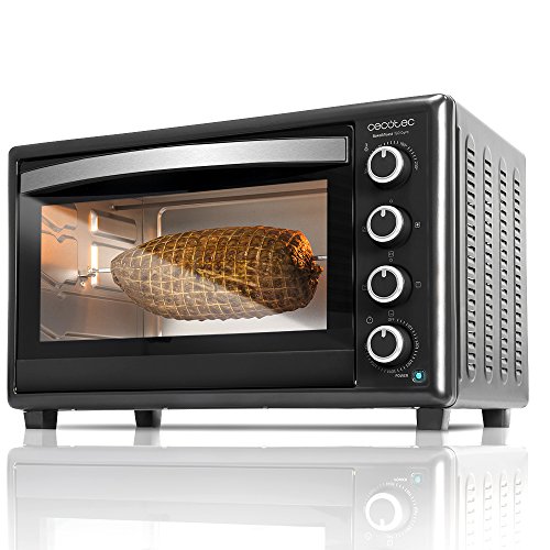 Cecotec Horno Sobremesa Bake&Toast 750 Gyro. 2000 W, Capacidad 46 L, 12 Modos, Temperatura hasta 230ºC y Temporizador hasta 60 Minutos, Incluye Accesorio Rustidor con pinzas, Negro