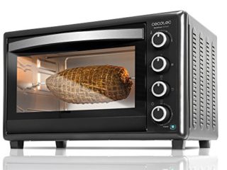 Cecotec Horno Sobremesa Bake&Toast 750 Gyro. 2000 W, Capacidad 46 L, 12 Modos, Temperatura hasta 230ºC y Temporizador hasta 60 Minutos, Incluye Accesorio Rustidor con pinzas, Negro