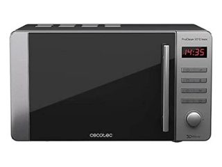 Cecotec Microondas ProClean 5010. 700 W, Capacidad de 20 L, Revestimiento Ready2Clean, 5 Niveles Funcionamiento, 8 Programas, Tecnología 3DWave, Temporizador, Diseño Frontal y Tirador Inox