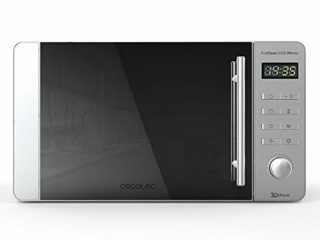 Cecotec Microondas ProClean 5120 Inox. 700 W, Grill 800 W, Capacidad 20 L, Revestimiento Ready2Clean para mejor Limpieza, Tecnología 3DWave, 8 Programas, Diseño Frontal Puerta Espejo