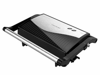 Cecotec Parrilla Eléctrica Rock'nGrill 750 Full Open. 750 W, Plancha Sandwichera, Revestimiento de Piedra RockStone, Apertura de 180º, Superficie 23x14,5, Pinza de cierre y Hueco recogecables
