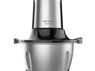 Cecotec Picadora de Carne y Verduras Eléctrica ChopBeat 1500 TitanBlack Steel. 600 W, 4 Cuchillas de Titanio Negro, Bol de Acero Inoxidable de 1,5 L y 2 Velocidades