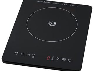 Cecotec Placa de Inducción Portátil Full Crystal. 2000 W, Control Táctil, 10 niveles de Potencia, Temporizador, Programable, 4 Menús preconfigurados, para Sartenes hasta 20 cm