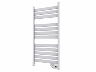 Cecotec Radiador Toallero Eléctrico Bajo Consumo Ready Warm 9000 Twin Towel White. Seca Toallas de 500 W, IP24 2 Modos, Temporizador, Pantalla LED, Diseño Moderno, Kit de instalación