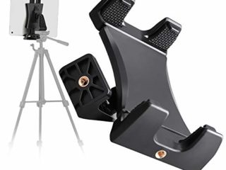 Cenawin Universal Tablet Trípode Adaptador Montaje Clip Compatible con Selfie Stick Pole Camera Trípode Monopie Soporte de Escritorio para iPad Pro iPad Mini iPad Air 4.7" - 12.9" Tablets Smartphones