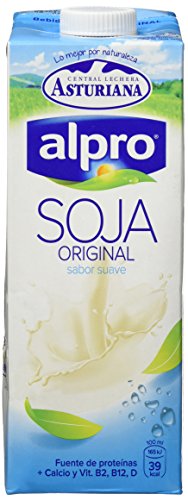 Central Lechera Asturiana - Bebida De Soja Calcio Alpro Brik 1 L - [Pack de 6]