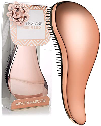 Cepillo de Pelo Desenredante Para Cabello Mojado, Seco, Fino, Grueso, Rizado - Mejor Cepillo Para Todo Tipo de Cabello - Regalo Ideal Para Mujeres y Niños ¡No Más Enredos! (Oro Rosa) - Lily England