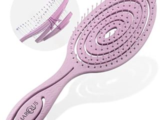 Cepillo Pelo Antitirones niña y adultos - Cepillo desenredante de fibra natural - exclusivas cerdas de flexión ultra suaves y con cuerpo - Se desliza con facilidad, 1 pieza - 1 pieza - Color Violeta