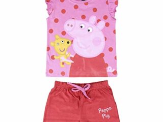 Cerdá Pijama Niña de Peppa Pig-Camiseta + Pantalon de Algodón Juego, Rosa, 3 años para Niñas