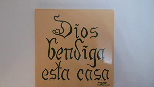 Cerámica San Blas Dominicas Lerma Dios bendiga esta casa. Baldosa de cerámica pintada a mano con rotulo